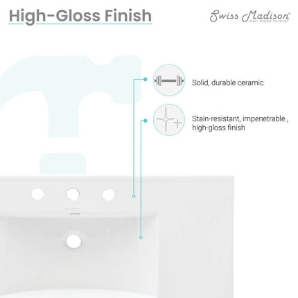 Swiss Madison 36 Ceramic Vanity Sink Top - SM-BVP36 Swiss Madison