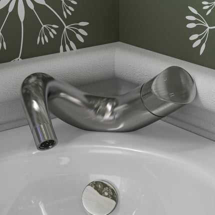 ALFI brand AB1572-BN Wave Brushed Nickel Single Lever Bathroom Faucet Alfi Brand
