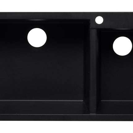 ALFI brand AB3319DI-BLA Black 34" Double Bowl Drop In Granite Composite Kitchen Sink Alfi Brand