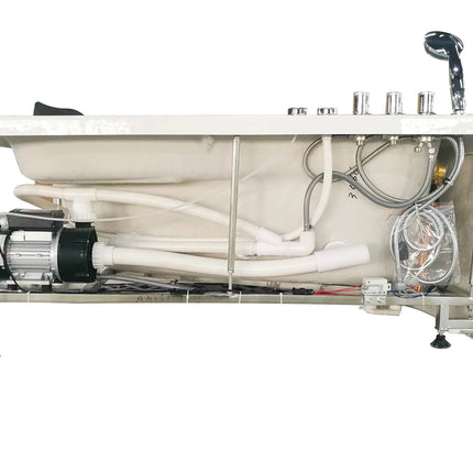 EAGO AM161-L  5' Single Person Corner White Acrylic Whirlpool Bath Tub - Drain on Left