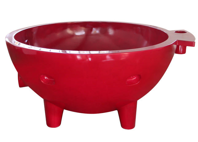 ALFI brand FireHotTub-RW The Round Fire Burning Portable Outdoor Hot Bath In Dark Red Alfi Brand