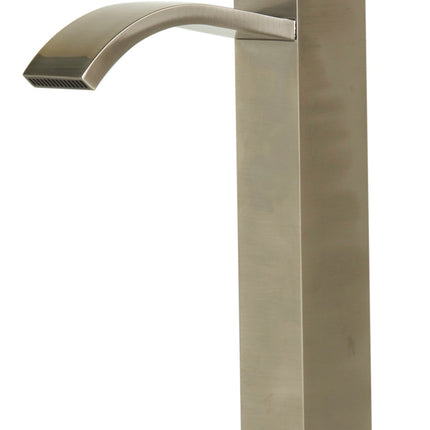 ALFI brand AB1158-BN Tall Brushed Nickel Tall Square Body Curved Spout Single Lever Bathroom Faucet ALFI brand