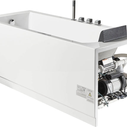 EAGO AM154ETL-L5 5 ft Acrylic White Rectangular Whirlpool Bathtub w Fixtures