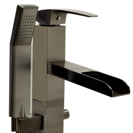 ALFI brand AB2843-BN Brushed Nickel Single Hole Floor Mounted Waterfall Tub Filler Alfi Brand