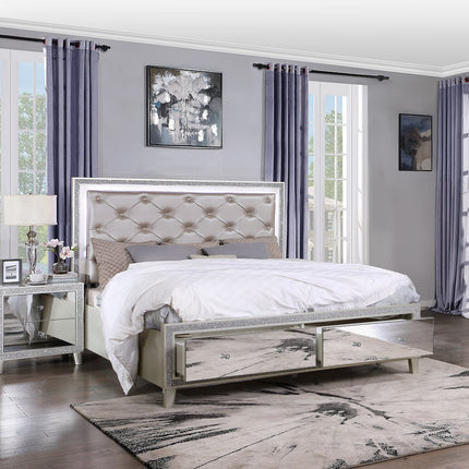 ACME BD00240CK Sliverfluff California King Bed with Storages