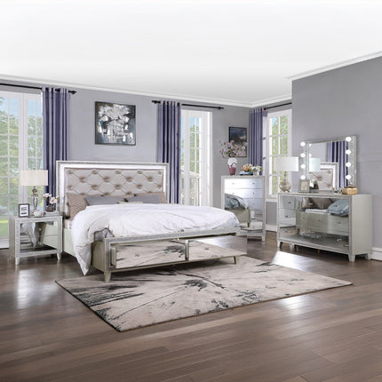 ACME BD00240CK Sliverfluff California King Bed with Storages  6