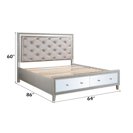 ACME BD00242Q Sliverfluff Queen Bed with Storages  7