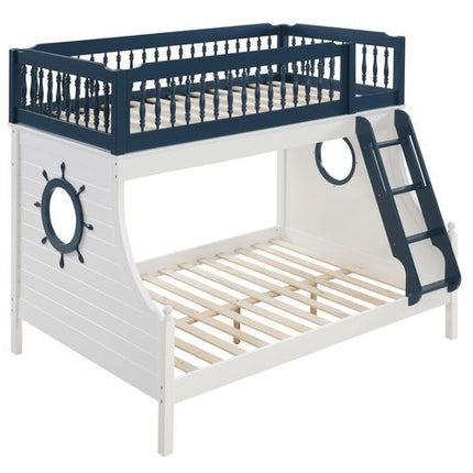 ACME BD00493 Farah Navy Blue Twin/Full Bunk Bed  1
