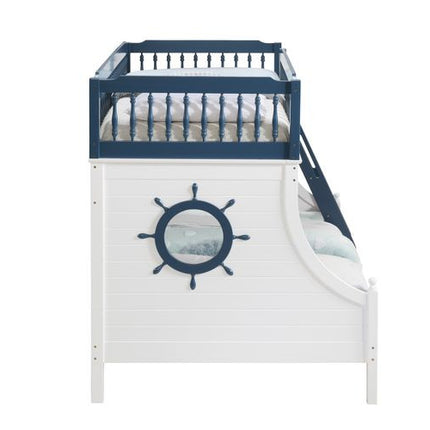 ACME BD00493 Farah Navy Blue Twin/Full Bunk Bed  3
