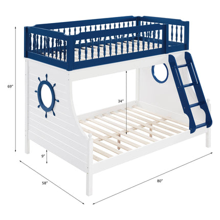 ACME BD00493 Farah Navy Blue Twin/Full Bunk Bed  5