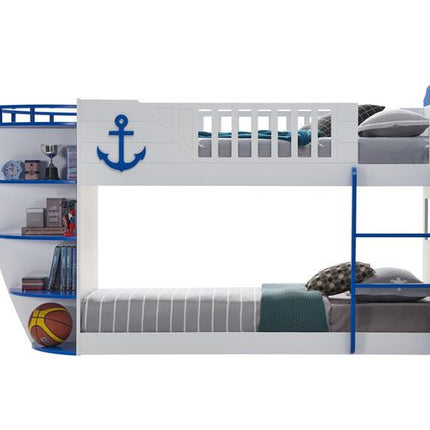 ACME BD00577 Neptune Sky Blue Twin/Twin Bunk Bed  2