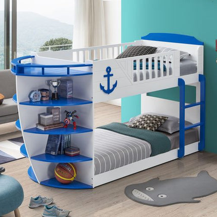 ACME BD00577 Neptune Sky Blue Twin/Twin Bunk Bed