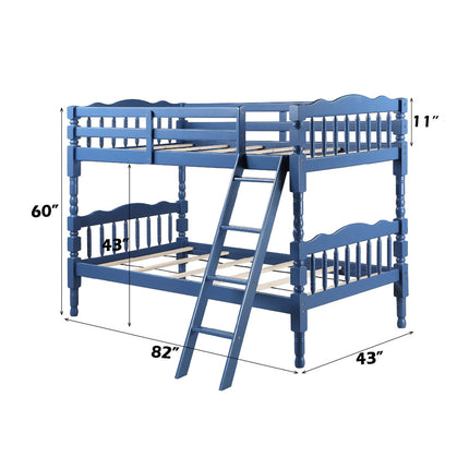 ACME BD00865 Homestead Dark Blue Twin/Twin Bunk Bed  6