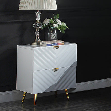 ACME BD01035 Gaines White Nightstand