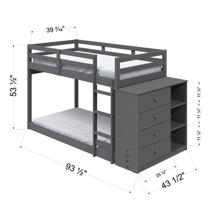 ACME BD01372 Gaston Twin/Twin Bunk Bed with Cabinet  9