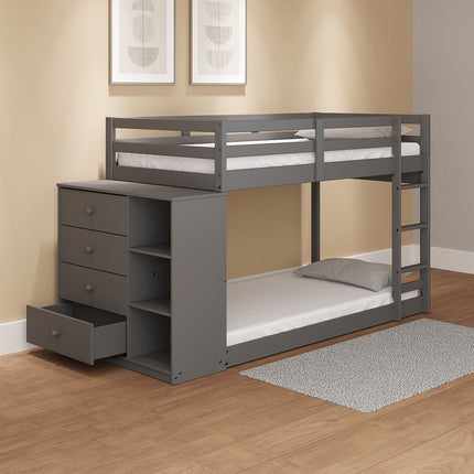ACME BD01372 Gaston Twin/Twin Bunk Bed with Cabinet  10