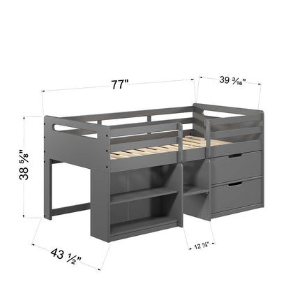 ACME BD01375 Fabiana Twin Loft Bed with Storage  7