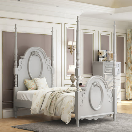 ACME Flora TWIN BED W/POSTER - BD02204T