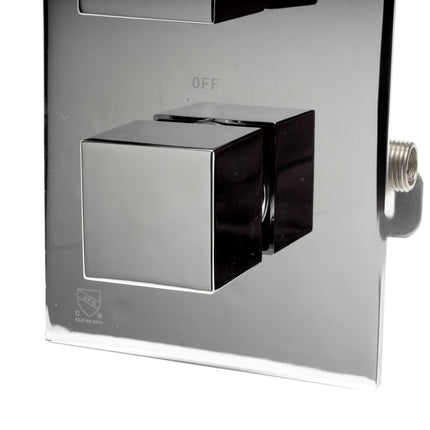 ALFI brand AB2601-PC Polished Chrome Square Knob 1 Way Thermostatic Shower Mixer Alfi Brand