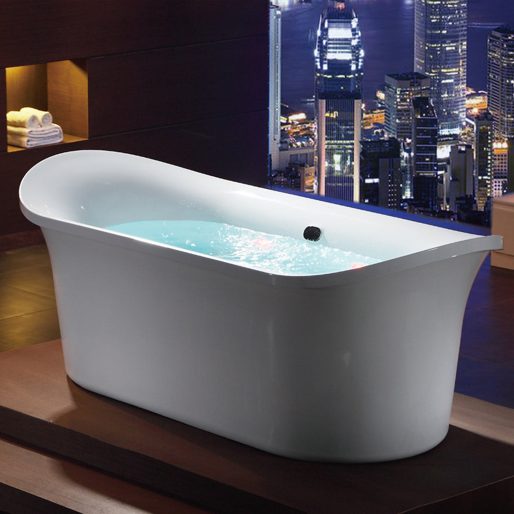 EAGO AM1900  74&quot; White Free Standing Air Bubble Bathtub