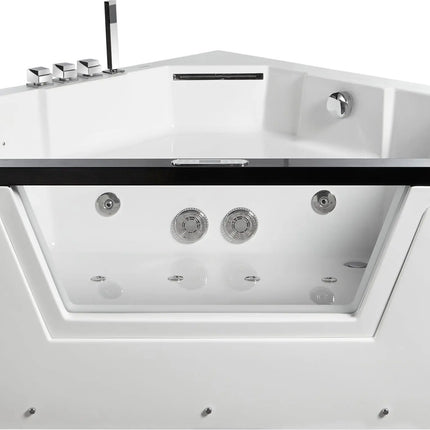EAGO AM156ETL 5 ft Clear Corner Acrylic Whirlpool Bathtub for Two