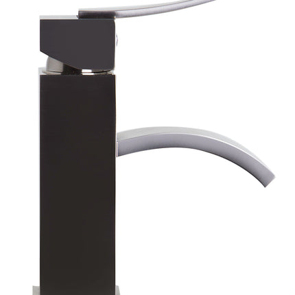 ALFI brand AB1258-BN Brushed Nickel Square Body Curved Spout Single Lever Bathroom Faucet ALFI brand