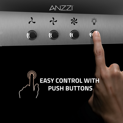 ANZZI 30-Inch 600 CFM 3-Speed Stainless Steel Convertible Residential Insert Range Hood with LED Lamp Anzzi