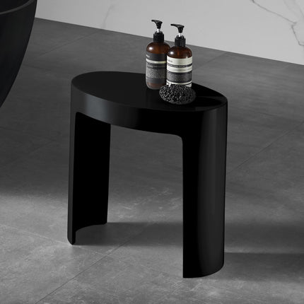 ALFI Black Matte Solid Surface Resin Bathroom/Shower Stool ABST66BM Alfi Brand