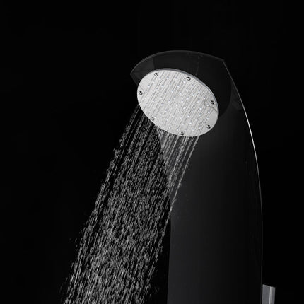 ANZZI Llano Series 56 in. Full Body Shower Panel System with Heavy Rain Shower and Spray Wand in Black SP-AZ047 Anzzi