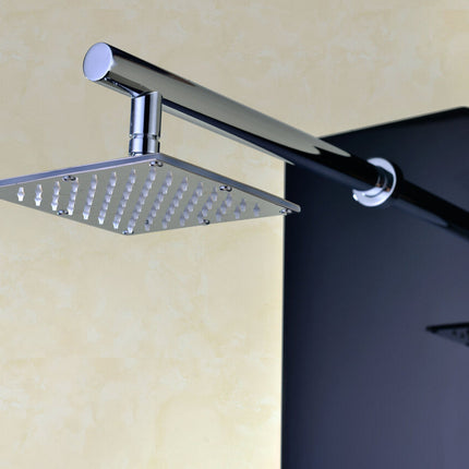 ANZZI Melody 59 in. 6-Jetted Shower Panel with Heavy Rain Shower and Spray Wand in Black Deco-Glass SP-AZ018 Anzzi