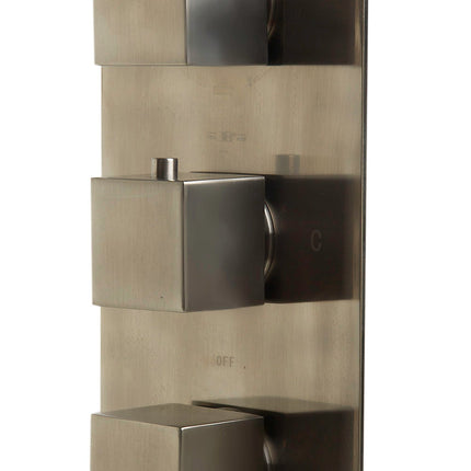 ALFI brand AB2901-BN Brushed Nickel Concealed 4-Way Thermostatic Valve Shower Mixer /w Square Knobs Alfi Brand
