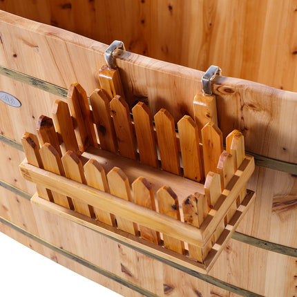 ALFI brand AB1103 59" Free Standing Cedar Wood Bathtub with Bench ALFI brand
