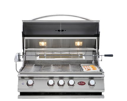 CalFlame BBQ19P04 BBQ Propane Gas Grills 4 BURNER with Lights, Rotisserie & Back Burner - LP
