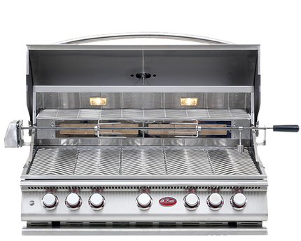 CalFlame BBQ19P05 BBQ Built In Grills 5 BURNER with Lights, Rotisserie & Back Burner - Propane Gas