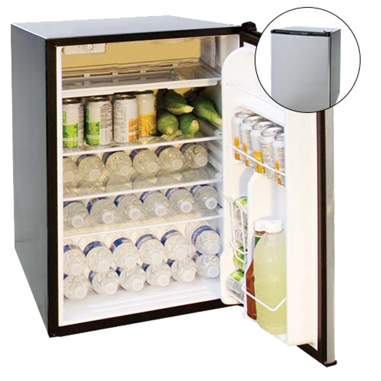 Cal Flame 21-Inch 4.6 Cu. Ft. Compact Refrigerator - Stainless Steel With Black Cabinet - BBQ09849P