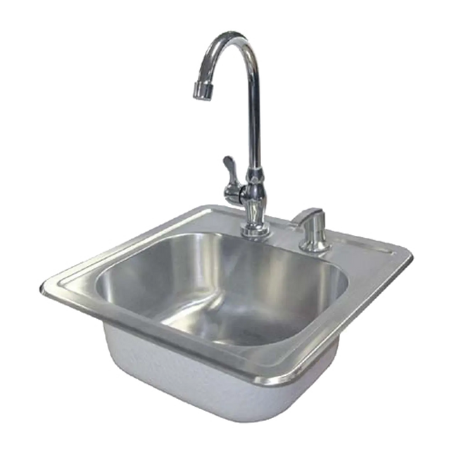 Cal Flame15 X 15 Outdoor Rated Stainless Steel Sink W/ Cold Water Faucet & Soap Dispenser - BBQ11963 Cal Flame