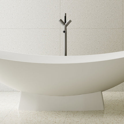 ALFI Brand AB9992 White Matte 71" Solid Surface Resin Free Standing Hammock Style Bathtub Alfi Brand