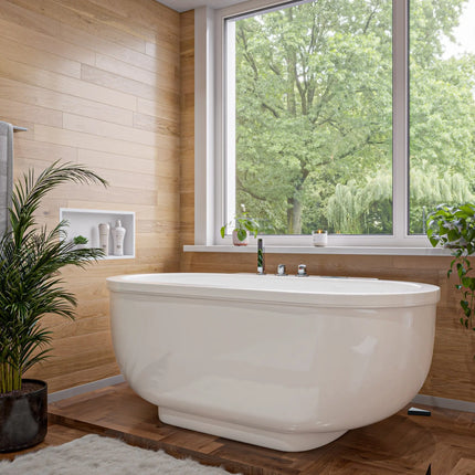 EAGO AM128ETL 6 ft Acrylic White Whirlpool Bathtub w Fixtures
