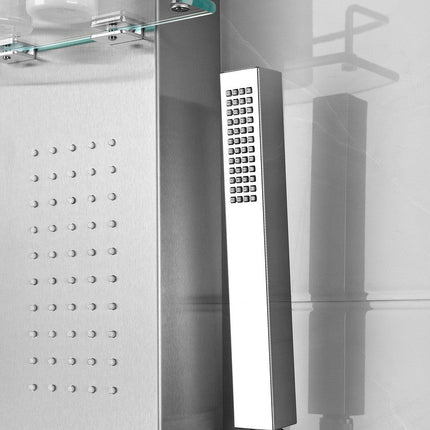 ANZZI Coastal 44 in. Full Body Shower Panel with Heavy Rain Shower and Spray Wand in Brushed Steel SP-AZ075 Anzzi
