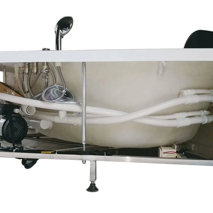 EAGO AM200  5' Rounded Modern Double Seat Corner Whirlpool Bath Tub with Fixtures