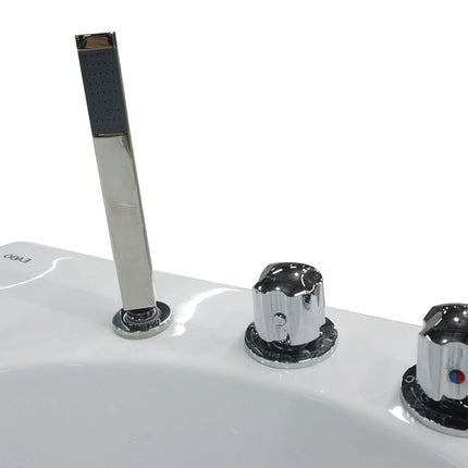EAGO AM189ETL-R 6 ft Left Drain Acrylic White Whirlpool Bathtub w Fixtures