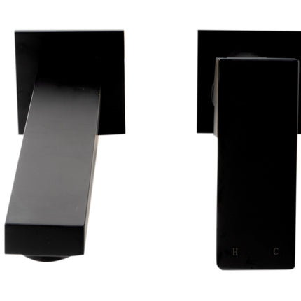 ALFI brand AB1468-BM Black Matte Single Lever Wallmount Bathroom Faucet