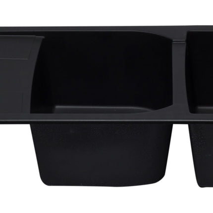 ALFI brand AB4620DI-BLA Black 46" Double Bowl Granite Composite Kitchen Sink with Drainboard Alfi Brand