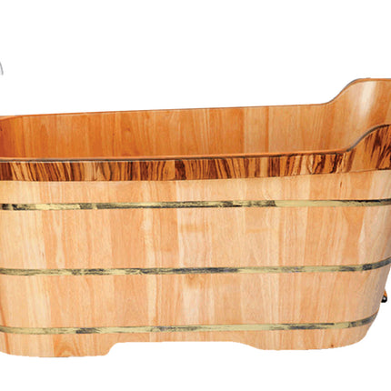 ALFI brand AB1148 59" Free Standing Wooden Bathtub with Chrome Tub Filler ALFI brand