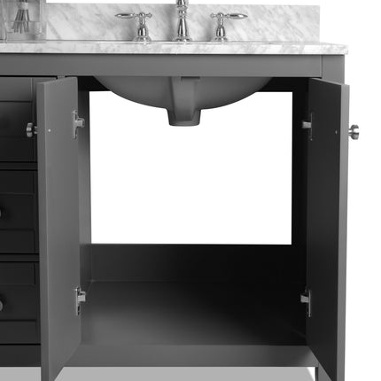 Maili Bathroom Vanity with Sink and Carrara White Marble Top Cabinet Set Ancerre Designs