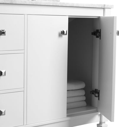 Kayleigh Bathroom Vanity with Sink and Carrara White Marble Top Cabinet Set Ancerre Designs