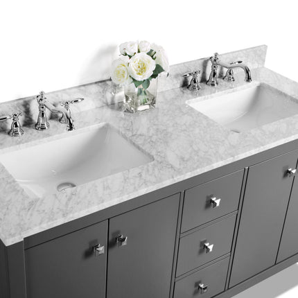 Kayleigh Bathroom Vanity with Sink and Carrara White Marble Top Cabinet Set Ancerre Designs