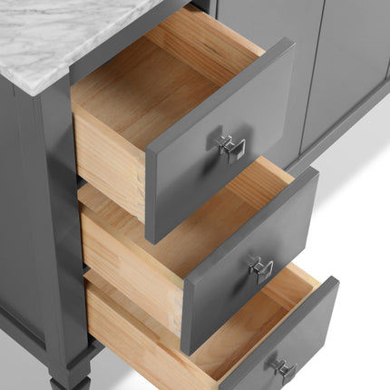 Kayleigh Bathroom Vanity with Sink and Carrara White Marble Top Cabinet Set Ancerre Designs