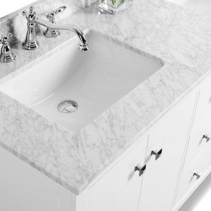Kayleigh Bathroom Vanity with Sink and Carrara White Marble Top Cabinet Set Ancerre Designs