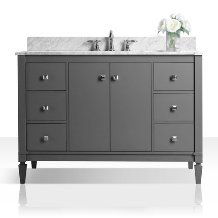 Kayleigh Bathroom Vanity with Sink and Carrara White Marble Top Cabinet Set Ancerre Designs